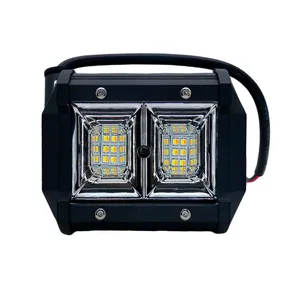 Faro Led Xtreme 4" 12 Led 3030 30V Doble Spot Ambar con Flash
